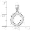 14k White Gold Polished Bubble Letter O Initial Pendant