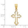 14k Yellow Gold Polished Cross Pendant D4652