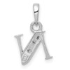 14k White Gold Rhodium-plated Diamond Letter N Initial Pendant