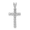 14k White Gold AA 1/8ctw Diamond Latin Cross Pendant