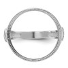 14k White Gold Mens Polished Masonic Side Diamond-cut 16.5mm Coin Bezel Ring