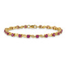 7" 14K Yellow Gold Oval Ruby Bracelet