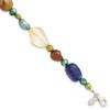7.5" Sterling Silver Citrine/Lapis/Dyed Howlite/Freshwater Cultured Pearl Bracelet