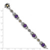 7.25" Shey Couture Sterling Silver with 14K Accent Antiqued Cushion Amethyst Bracelet