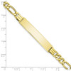 7" 10k Yellow Gold Hollow Figaro Link ID Bracelet