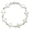 7" Sterling Silver Crosses Bracelet