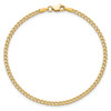 10" 10k Yellow Gold 2.5mm Hollow Curb Link Chain Anklet