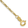 9" 10k Yellow Gold 1.25mm Flat Figaro Chain Anklet