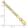 10" 10k Yellow Gold 2.5mm Hollow Figaro Chain Anklet