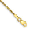 10" 10k Yellow Gold 2.0mm Extra-Light Diamond-cut Rope Chain Anklet