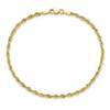 9" 10k Yellow Gold 2.25mm Diamond-cut Rope Chain Anklet