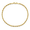 10" 10k Yellow Gold 2.25mm Diamond-cut Rope Chain Anklet