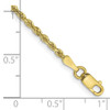 9" 10k Yellow Gold 2mm Diamond-cut Quadruple Rope Chain Anklet