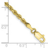 8" 10k Yellow Gold 3mm Diamond-cut Quadruple Rope Chain