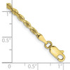 9" 10k Yellow Gold 2.75mm Diamond-cut Quadruple Rope Chain