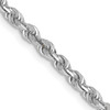 26" 10k White Gold 3mm Diamond-cut Quadruple Rope Chain