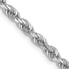 26" 10k White Gold 3.35mm Diamond-cut Quadruple Rope Chain