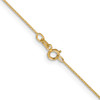 20" 14K Yellow Gold 20 inch Carded .5mm Box Link with Spring Ring Clasp Chain