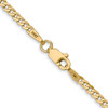 24" 10k Yellow Gold 2.2mm Flat Beveled Curb Chain