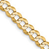 26" 10k Yellow Gold 4.7mm Lightweight Flat Cuban Chain