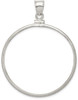 Sterling Silver 39.4 x 3.1mm Plain Coin Bezel Pendant