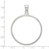 Sterling Silver 39.4 x 3.1mm Plain Coin Bezel Pendant