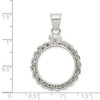 Sterling Silver 19.1 x 1.5mm Rope Coin Bezel Pendant