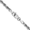 22" 10k White Gold 3mm Diamond-cut Quadruple Rope Chain