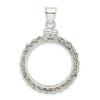 Sterling Silver 21.1 x 2mm Rope Coin Bezel Pendant