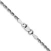 22" 10k White Gold 2mm Diamond-cut Quadruple Rope Chain