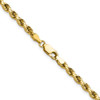 16" 10k Yellow Gold 3.5mm Hollow Diamond-cut Rope Chain
