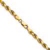 16" 10k Yellow Gold 4mm Hollow Diamond-cut Rope Chain