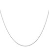 16" 14K White Gold 16 inch Carded .5mm Cable Rope with Spring Ring Clasp Chain