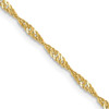 18" 10k Yellow Gold 1.7mm Singapore Chain