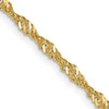 18" 10k Yellow Gold 2mm Singapore Chain