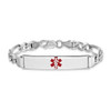 7" Sterling Silver Rhodium-plated Medical ID Figaro Link Bracelet with Free Engraving