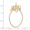 10K Yellow Gold Polished Filigree LOVE Charm Holder Pendant