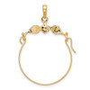 10k Two-tone Gold Leaves w/Flower Charm Holder Pendant