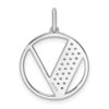 14K White Gold Gatsby Diamond Initial V Charm