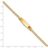 8" 14k Yellow Gold Medical Soft Diamond-Shape Red Enamel ID with Semi-Solid Cuban Bracelet with Free Engraving