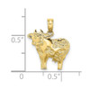 10K Yellow Gold 2-D Polished Playful Cow Charm