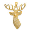 10K Yellow Gold 3-D Textured Deer Head Charm