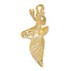 10K Yellow Gold 3-D Textured Deer Head Charm