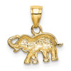 10K Yellow Gold w/ Rhodium-plating Small Elephant Charm