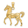 10K Yellow Gold 2-D Polished Horse Charm 10K6508