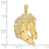 10K Yellow Gold Horse Head w/Long Mane Charm