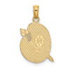 10K Yellow Gold Engraved Textured Painters Pallet Charm