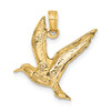 10K Yellow Gold Polished and 2-D Seagull Flying Charm