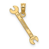 10K Yellow Gold 3-D Double Open-Ended Wrench Charm