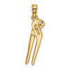 10K Yellow Gold 3-D Moveable Locking Wrench Charm